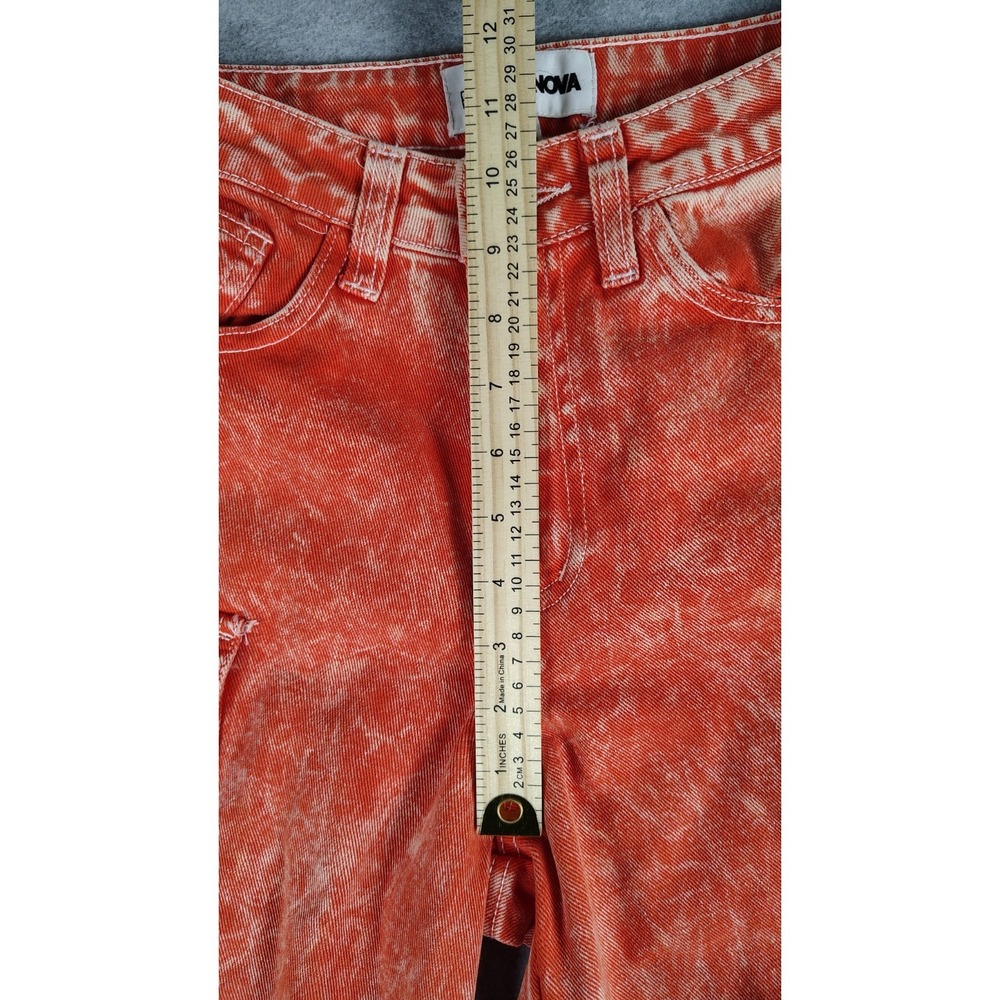 Fashion Nova Cargo Pants Orange Wide Leg Y2K 90s Womens Sz 0 Boho Hippie Grunge - Picture 8 of 13